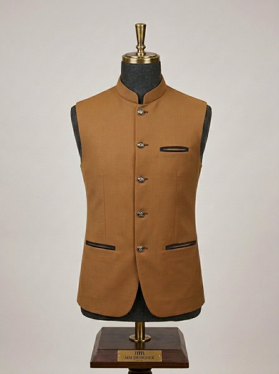 Golden  Rust Brown Waistcoat